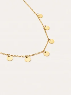 Collar Mini Moons Acero Baño Oro