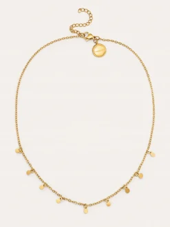Collar Mini Moons 3mm Acero Baño Oro