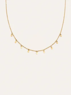 Collar Mini Moons 3mm Acero Baño Oro