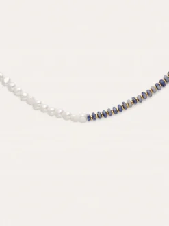 Collar Índigo Pearl Acero Baño Oro