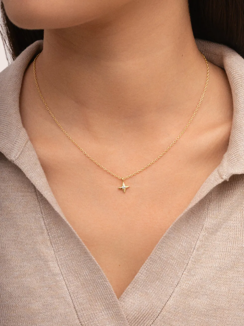 Collar Orion Star Plata Baño Oro