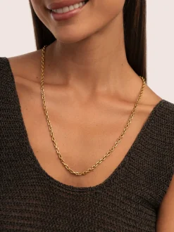 Collar Orla Rope Acero Baño Oro