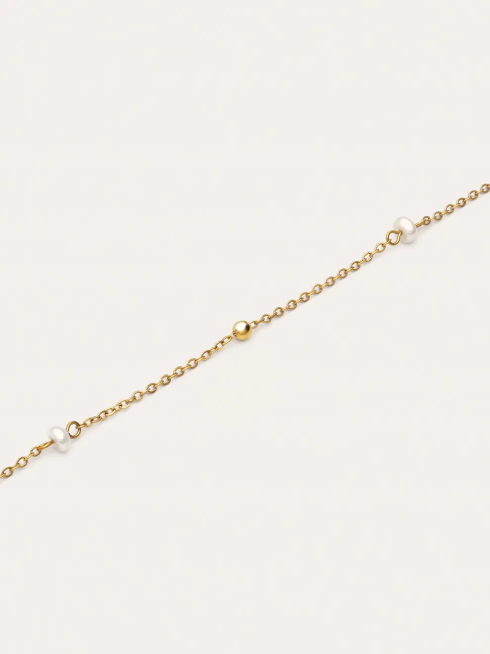 Collar Pearl Dots Acero Baño Oro