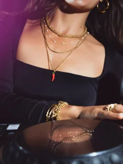 Collar Pearl & Pearls Plata Baño Oro