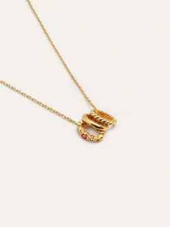 Collar Pebble Family Colors Baño Oro