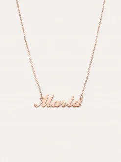 Collar Personalizado Carrie Plata Baño Oro Rosa