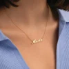 Collar Personalizado Carrie Plata Baño Oro