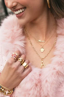 Collar Personalizado Carrie Plata Baño Oro