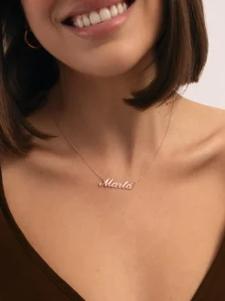 Collar Personalizado Carrie Plata Baño Oro Rosa