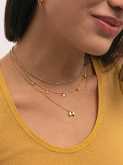 Collar Personalizado Hailey Letter Acero Baño Oro