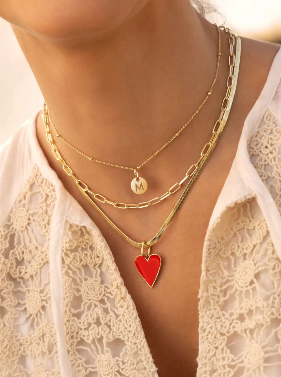 Collar Personalizado Mini Medallion Baño Oro