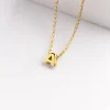 Collar Personalizado Single Letter Plata Baño Oro