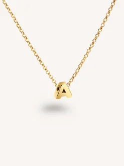 Collar Personalizado Single Letter Plata Baño Oro