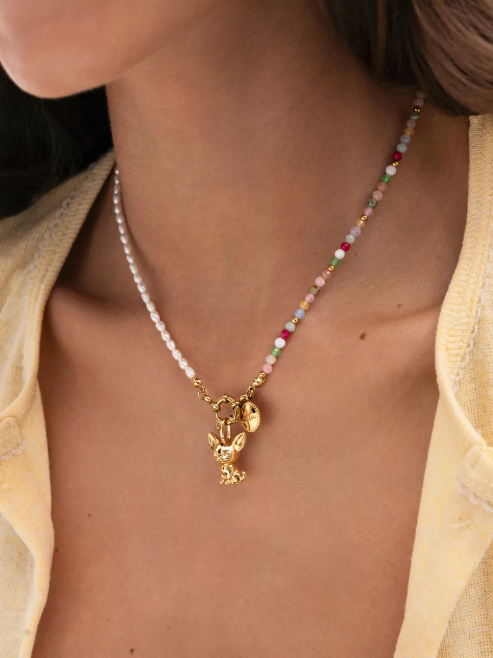 Collar Pompeya Altea Acero Baño Oro