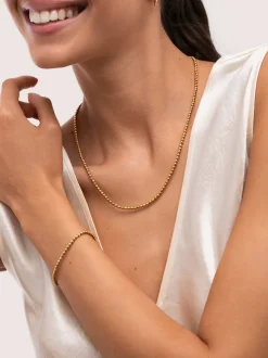 Collar Rosario Acero Baño Oro