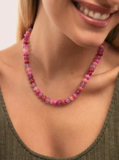 Collar Rosé Stones Acero Baño Oro