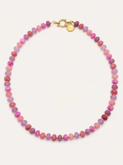 Collar Rosé Stones Acero Baño Oro
