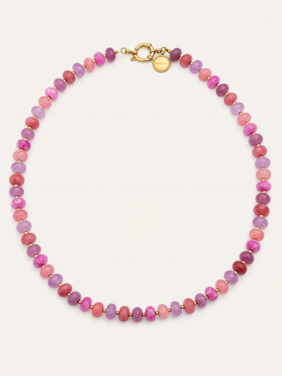 Collar Rosé Stones Acero Baño Oro