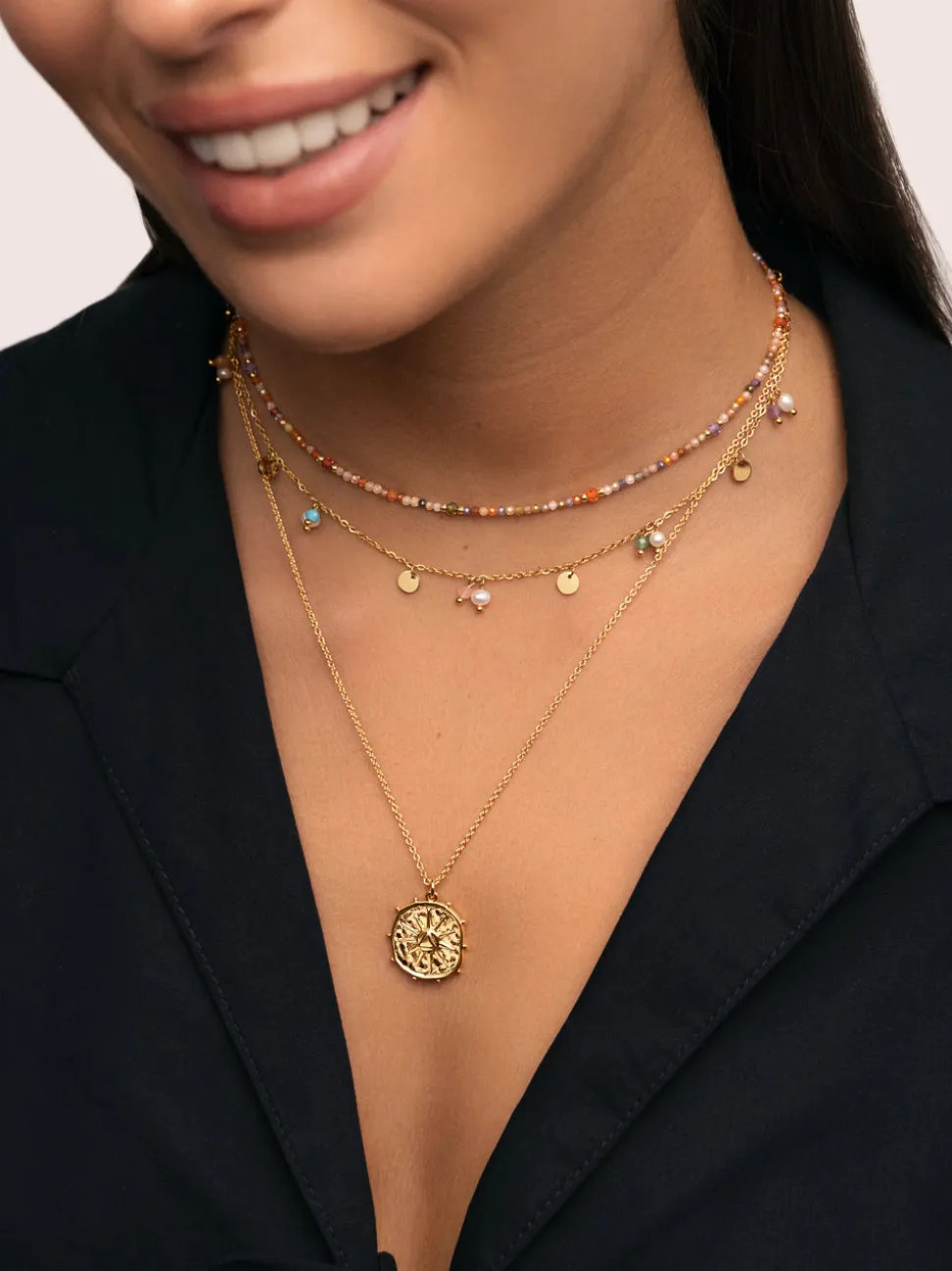 Collar Shamira Acero Baño Oro