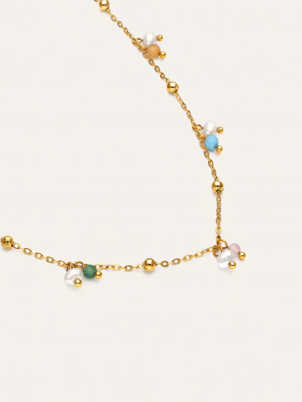 Collar Shamira Dots Acero Baño Oro