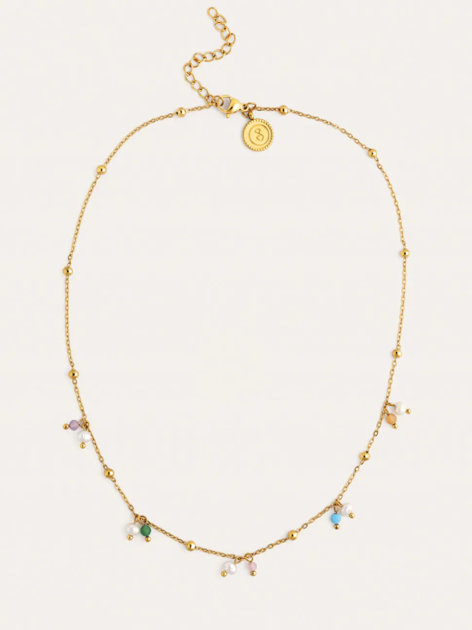 Collar Shamira Dots Acero Baño Oro