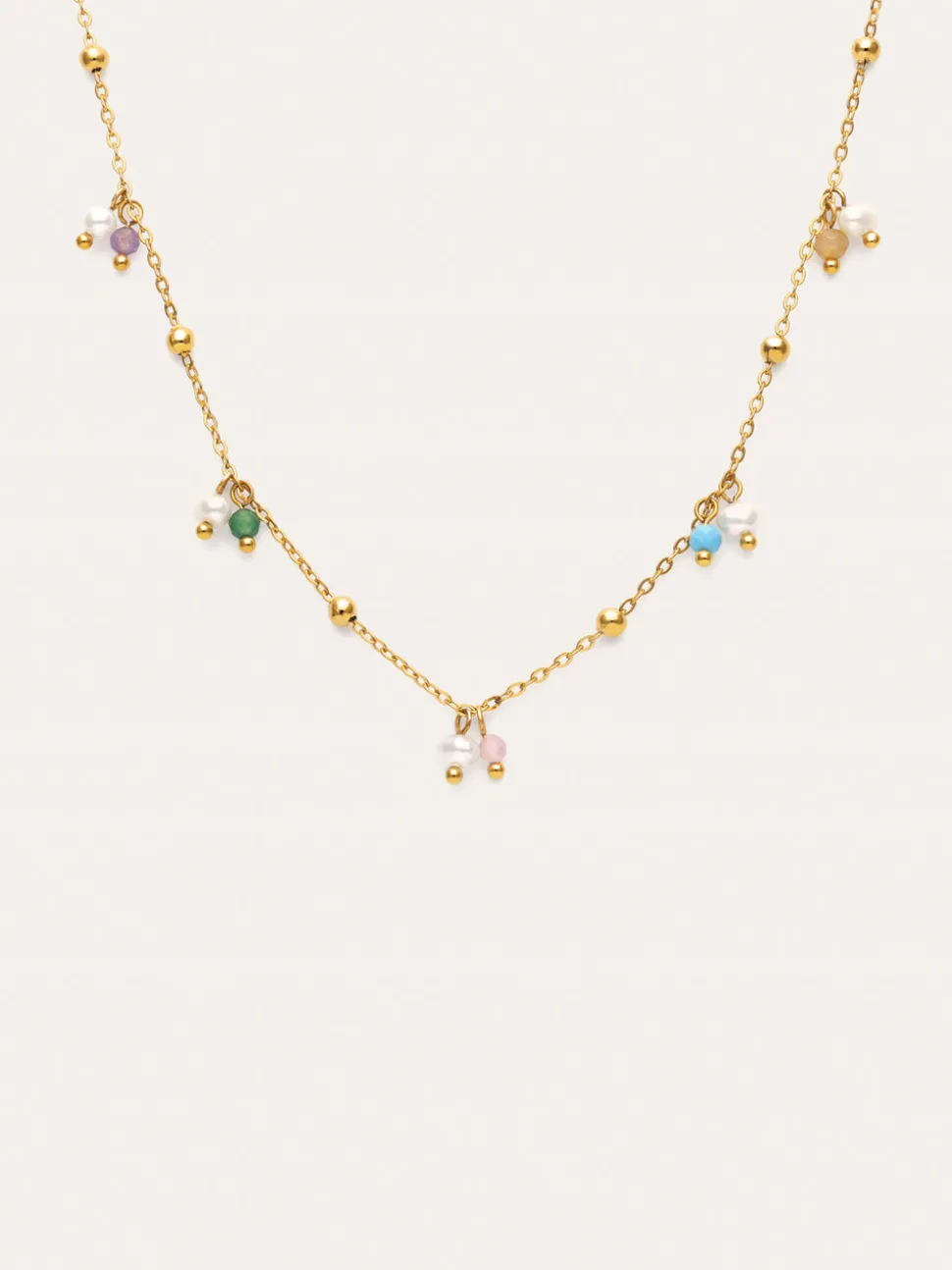 Collar Shamira Dots Acero Baño Oro