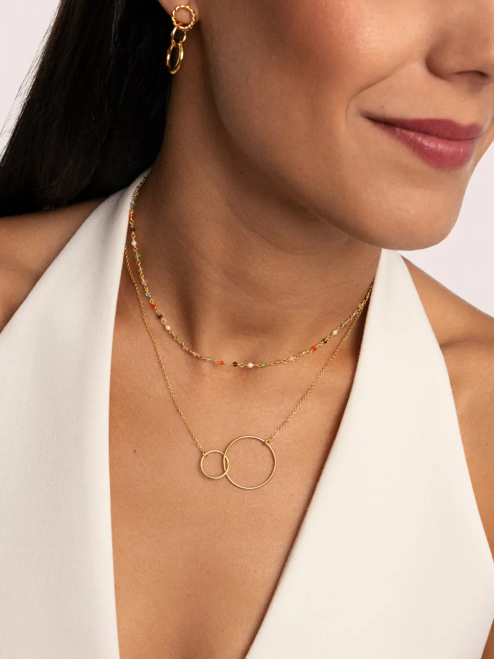 Collar Sister Plata Baño Oro
