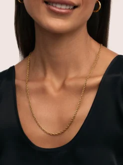 Collar Spinning Rope Chain Acero Baño Oro