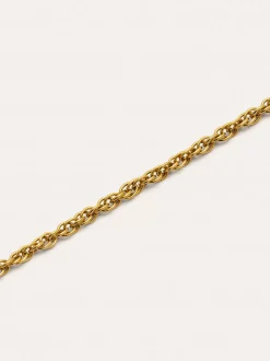 Collar Spinning Rope Chain Acero Baño Oro