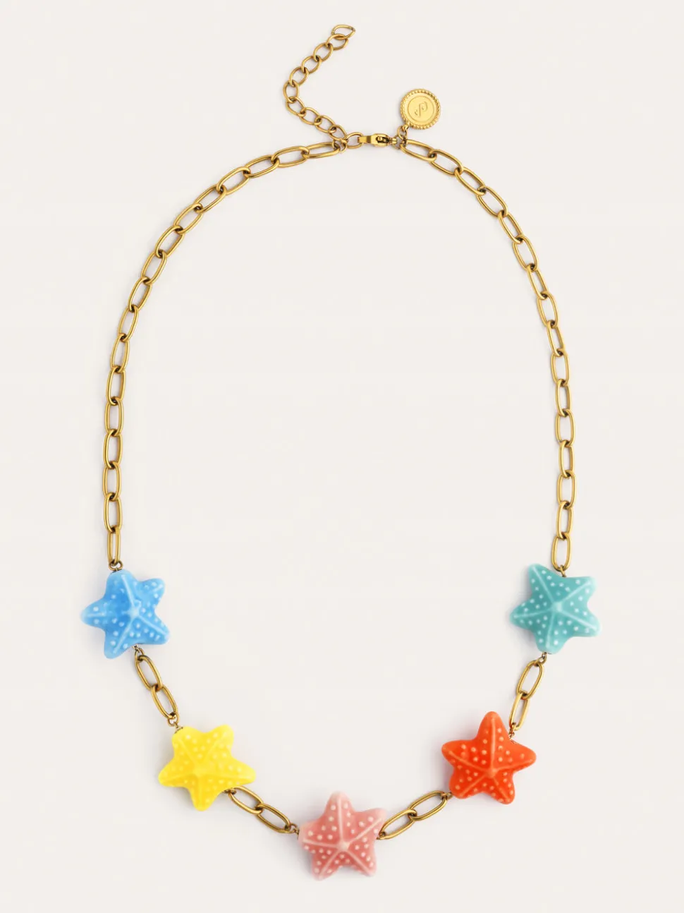 Collar Starfish Chic Color Acero Baño Oro