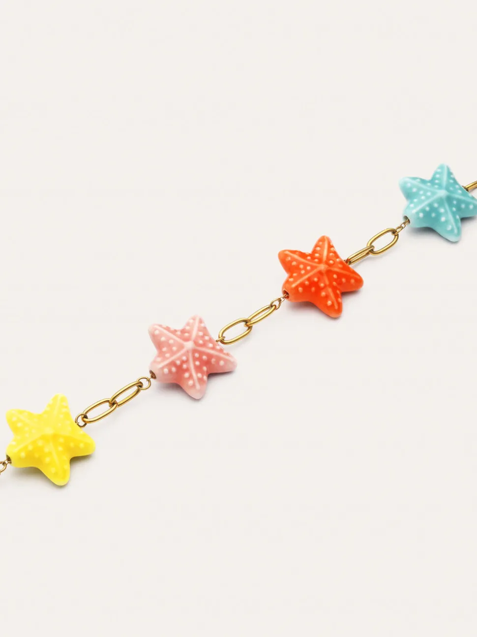 Collar Starfish Chic Color Acero Baño Oro