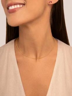 Collar Tail Acero Baño Oro