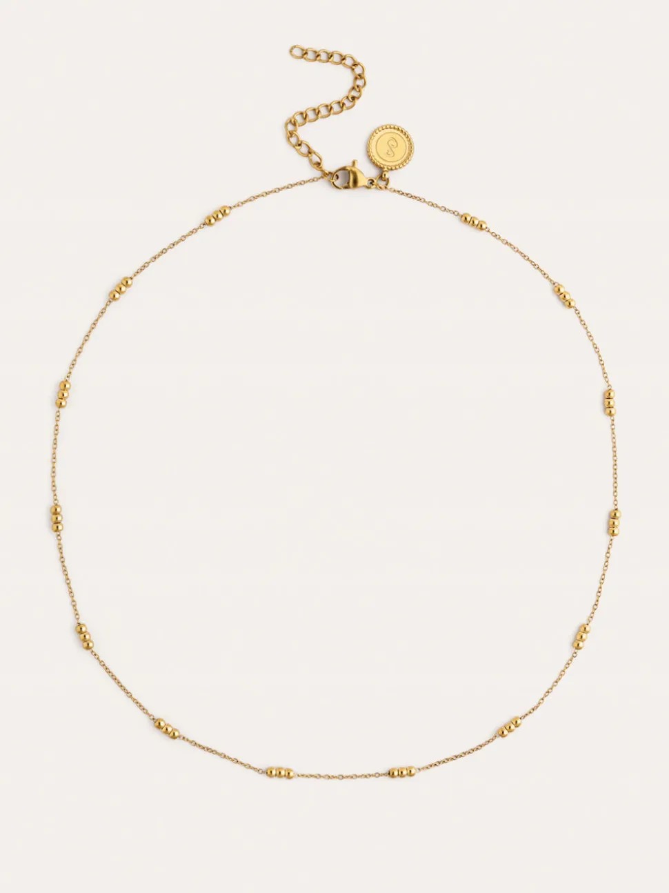 Collar Triple Dots Acero Baño Oro