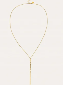 Collar Y Fine Tressia Acero Baño Oro