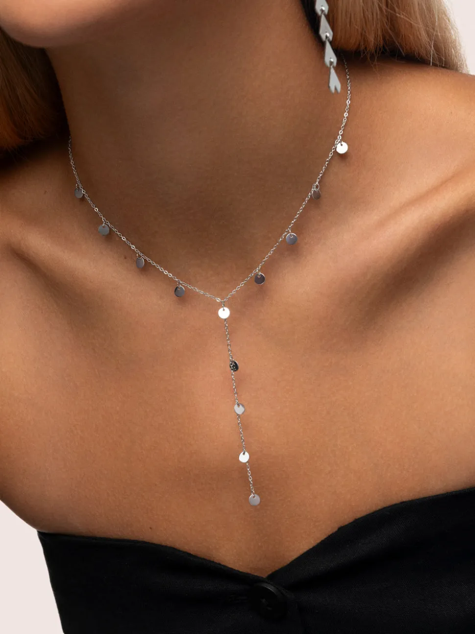 Collar Y Mini Moon Acero