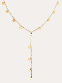 Collar Y Mini Moon Acero Baño Oro