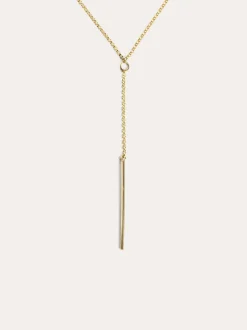 Collar Y Stick Plata Baño Oro