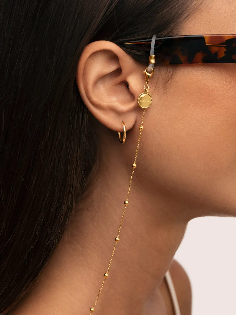 Correa de Gafas Dots Ibiza Acero Baño Oro