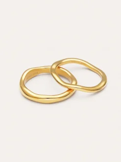 Pack 2 Anillos Nea Acero Baño Oro