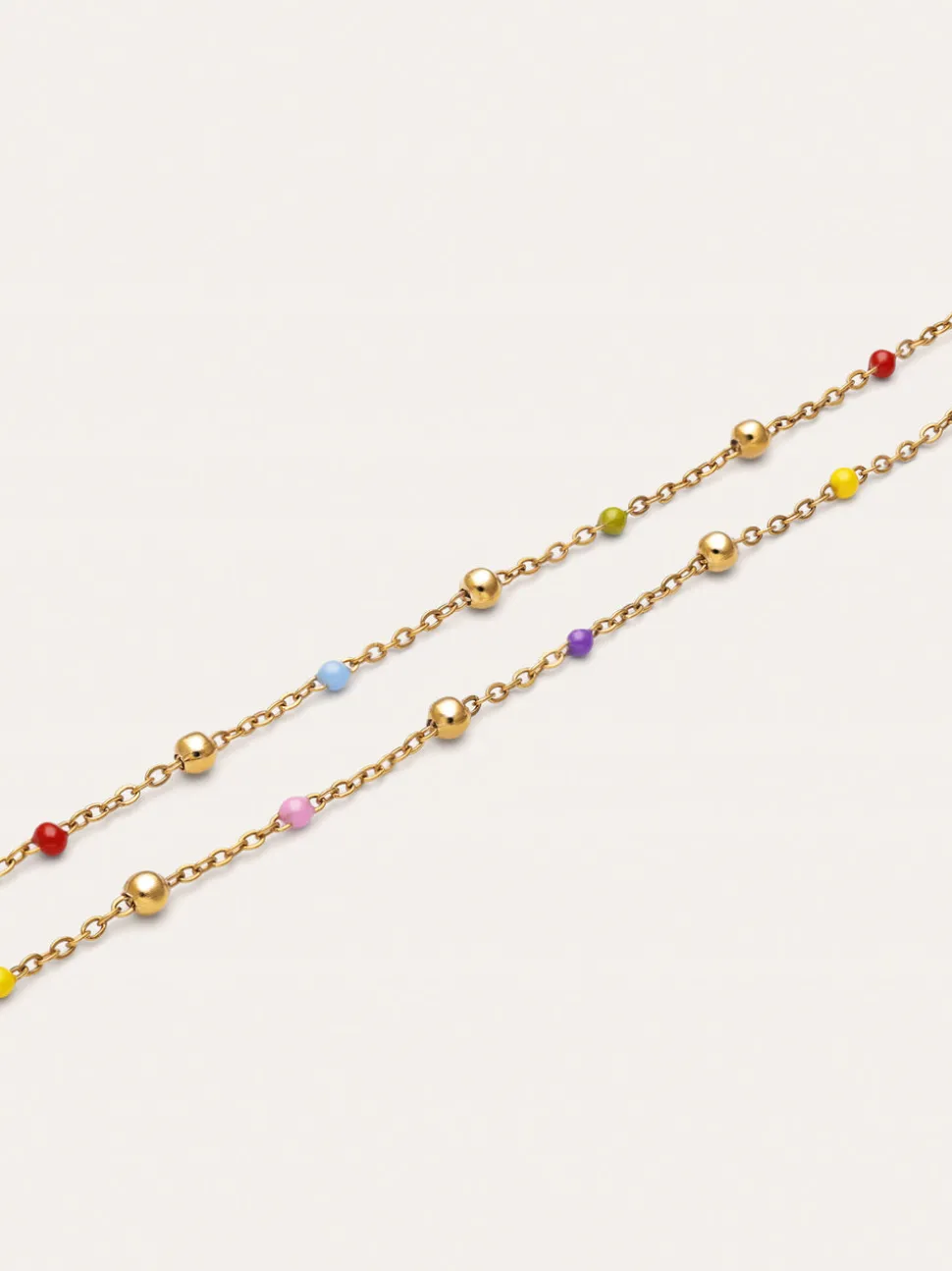 Pack 2 Pulseras Amistad Colores Acero Baño Oro