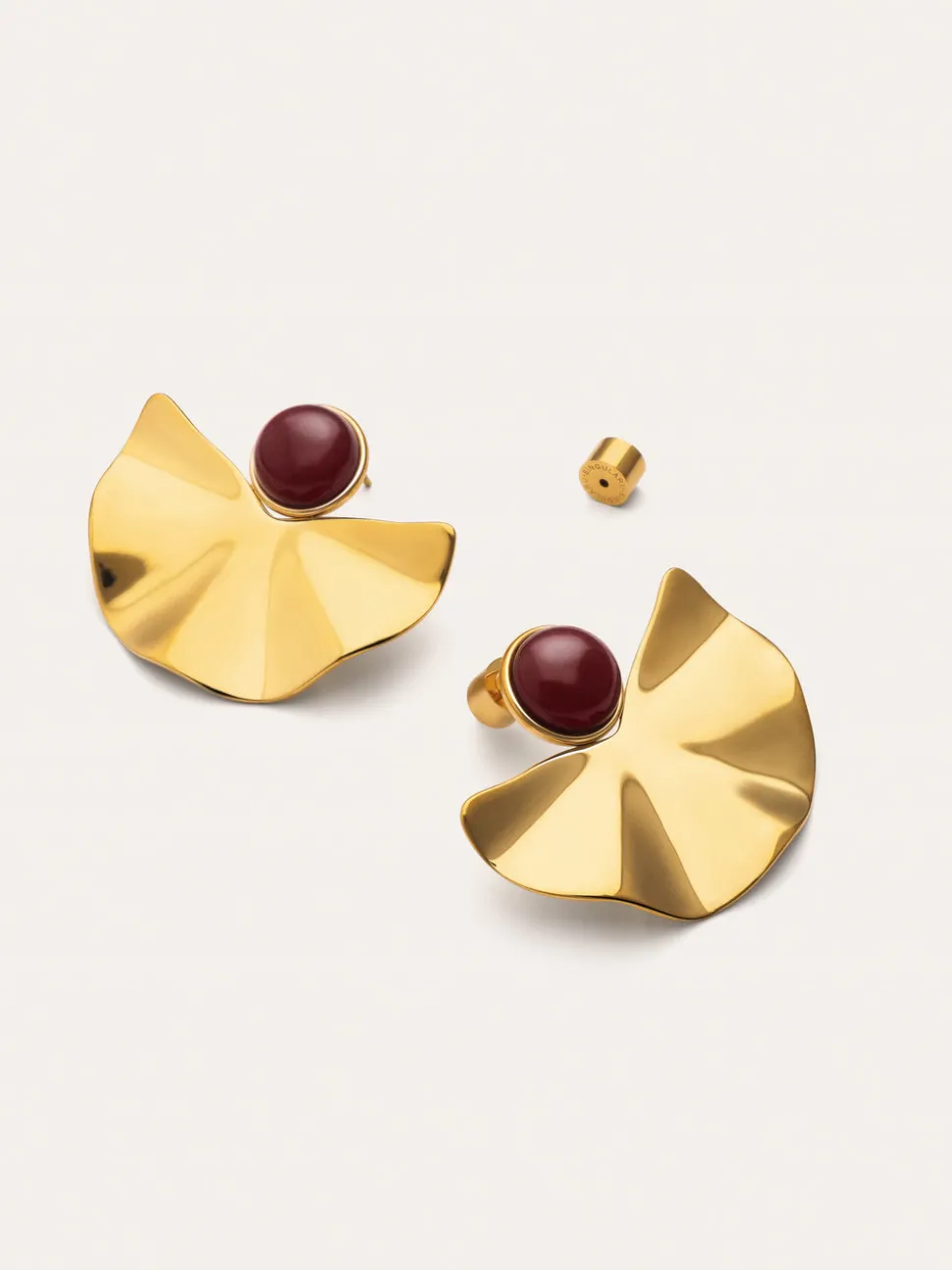 Pendientes Amara Stone Acero Baño Oro