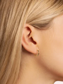 Pendientes Aro Ana XS Plata Baño Oro