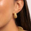 Pendientes Aro Antique Acero Baño Oro