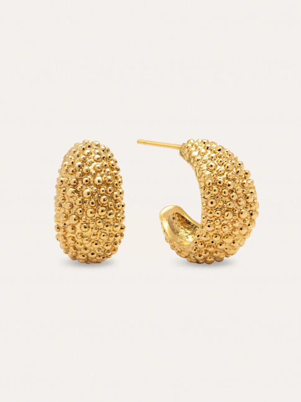 Pendientes Aro Antique Acero Baño Oro