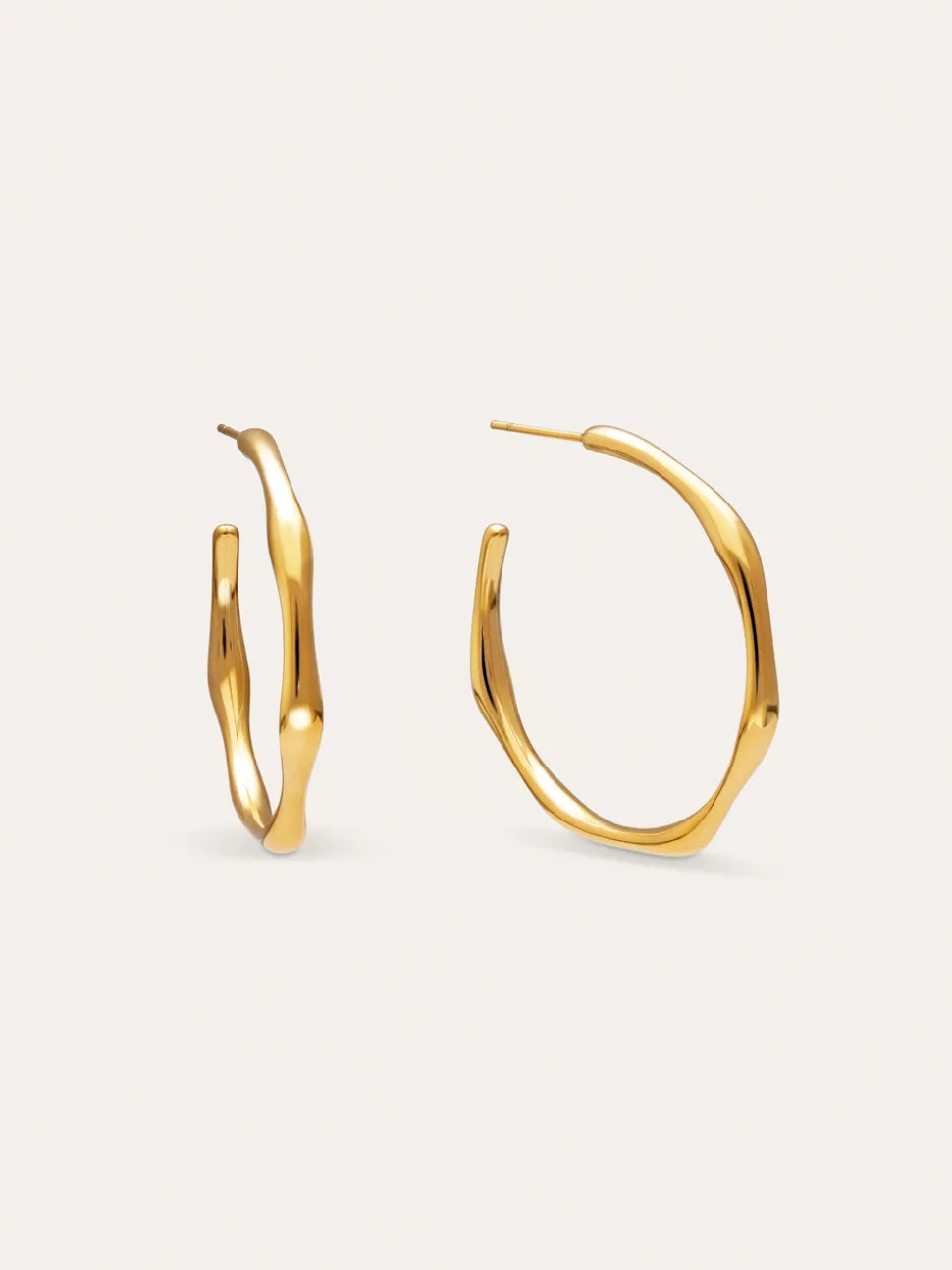 Pendientes Aro Bamboo Acero Baño Oro