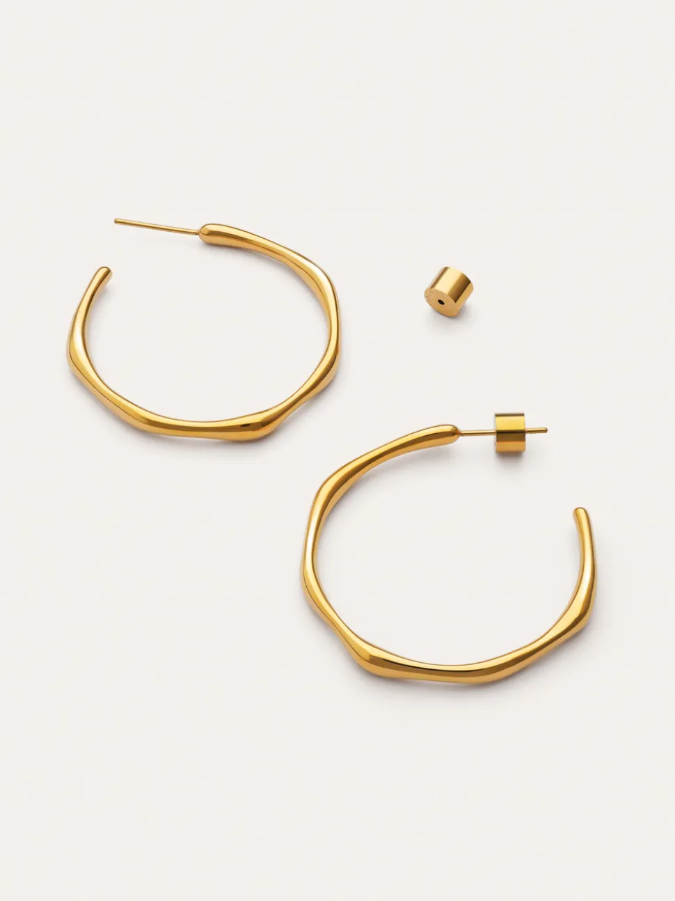 Pendientes Aro Bamboo Acero Baño Oro