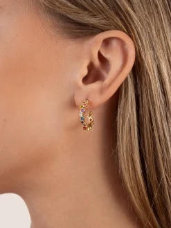 Pendientes Aro Bubbles Baño Oro