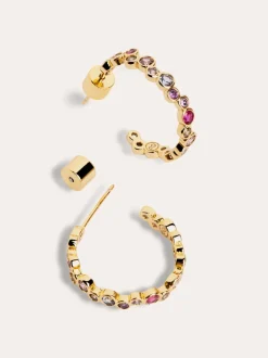 Pendientes Aro Bubbles Baño Oro