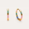 Pendientes Aro Carmen Carla Enamel Acero Baño Oro