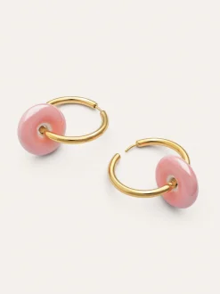 Pendientes Aro Carmen L Rosé Acero Baño Oro